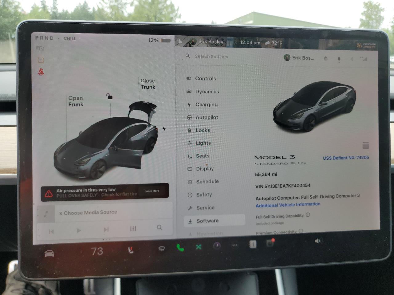 2019 Tesla Model 3 VIN: 5YJ3E1EA7KF400454 Lot: 64233575