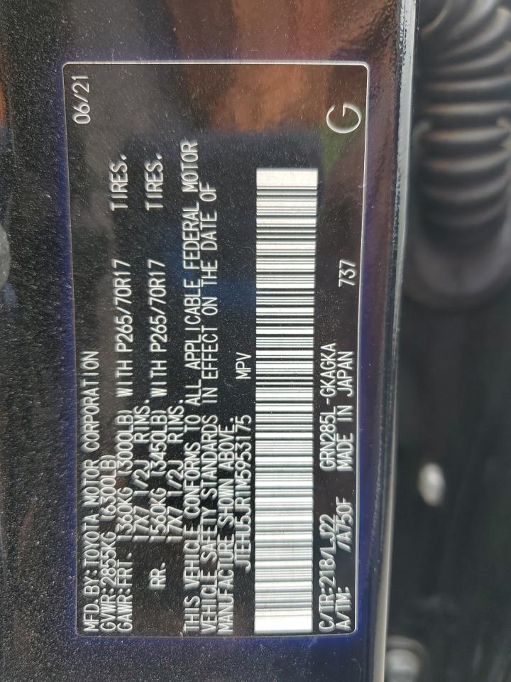2021 Toyota 4Runner Venture VIN: JTEHU5JR1M5953175 Lot: 64258085