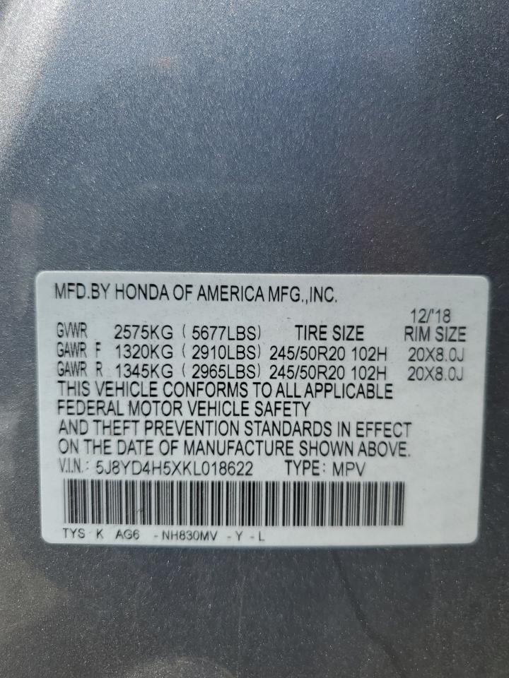 5j8yd4h5xkl018622 5J8YD4H5XKL018622 2019 Acura Mdx Technology