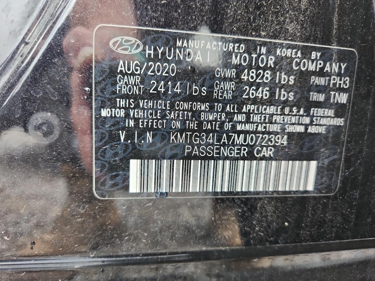 2021 Genesis G70 Elite VIN: KMTG34LA7MU072394 Lot: 62908715