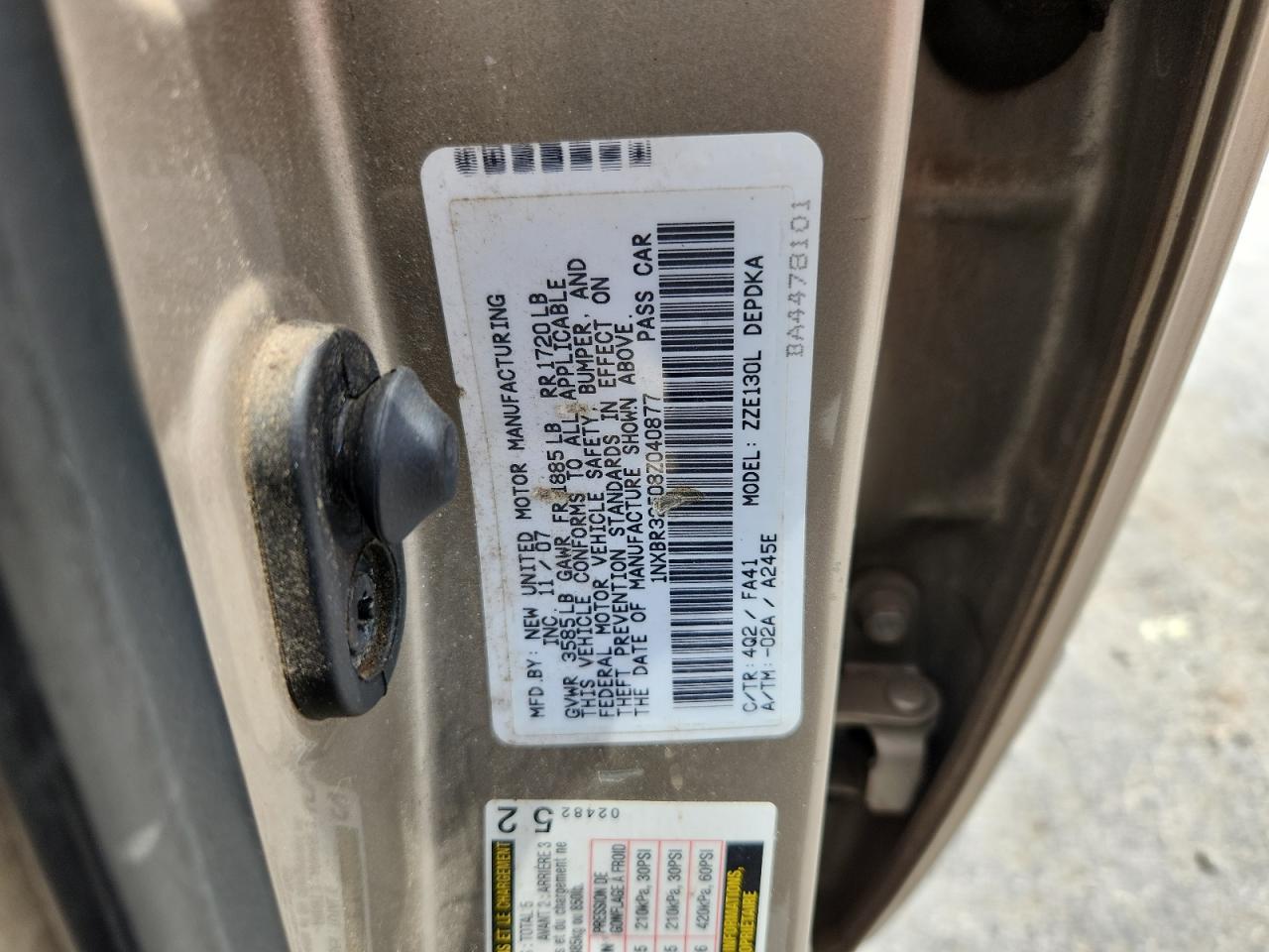 2008 Toyota Corolla Ce VIN: 1NXBR32E08Z040877 Lot: 65444695