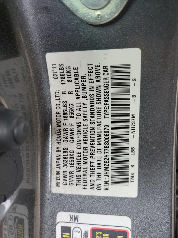 2011 Honda Insight Ex VIN: JHMZE2H77BS006079 Lot: 63873985