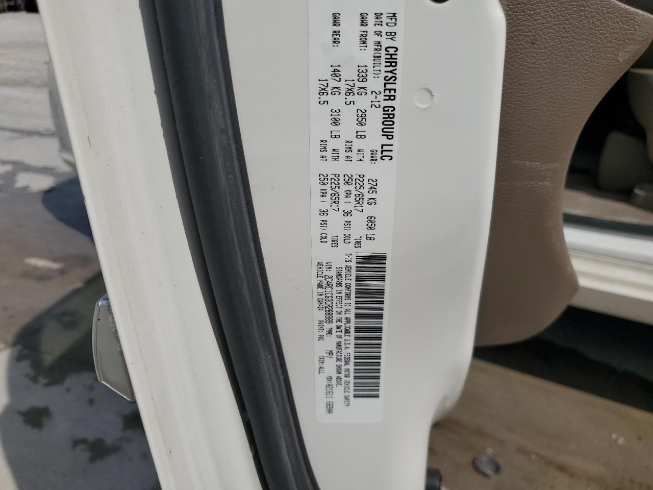 2012 Chrysler Town & Country Touring L VIN: 2C4RC1CG3CR288989 Lot: 64098665