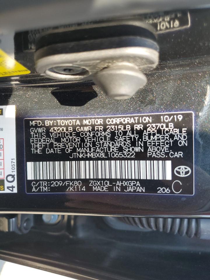 2020 Toyota C-Hr Xle VIN: JTNKHMBX8L1065322 Lot: 64820105