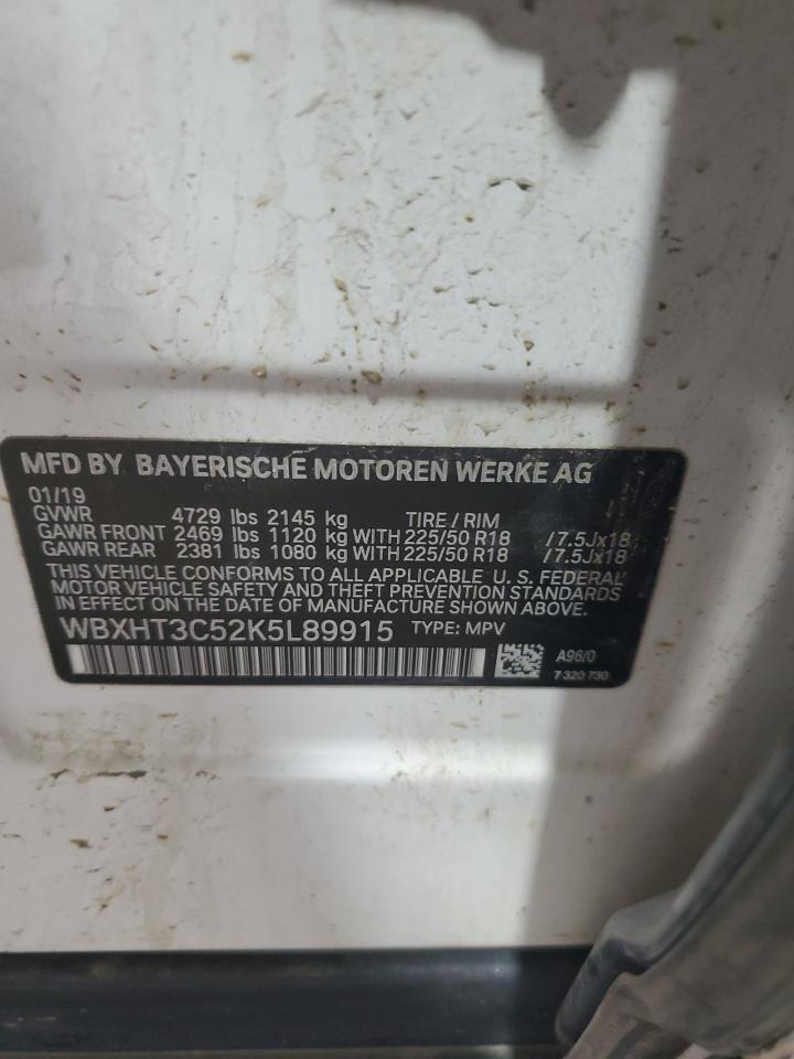 2019 BMW X1 xDrive28I VIN: WBXHT3C52K5L89915 Lot: 62805085