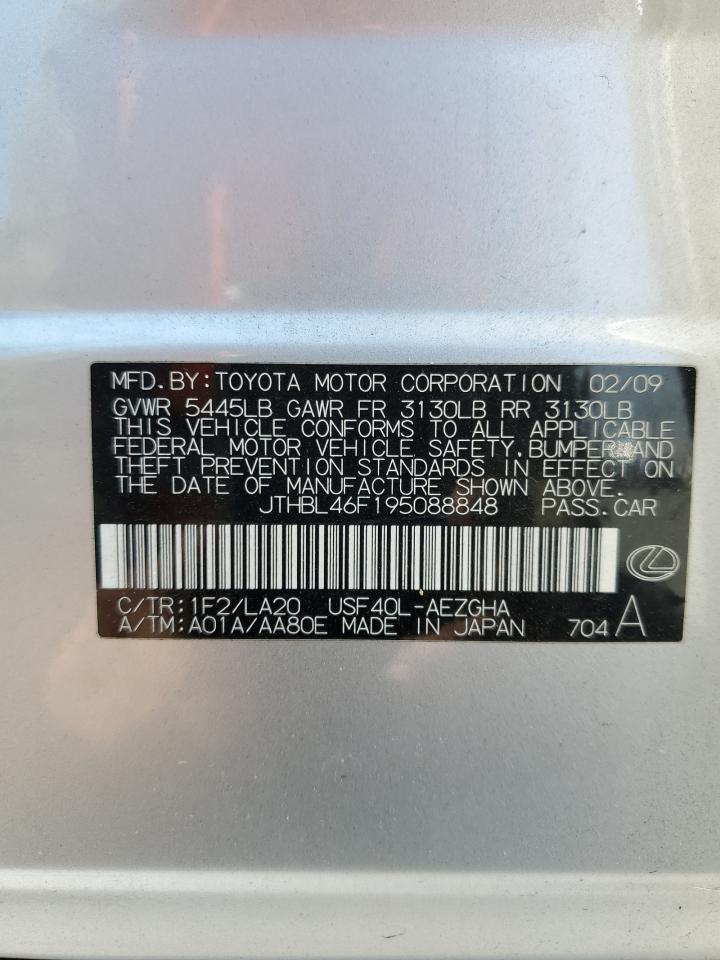 2009 Lexus Ls 460 VIN: JTHBL46F195088848 Lot: 65071325