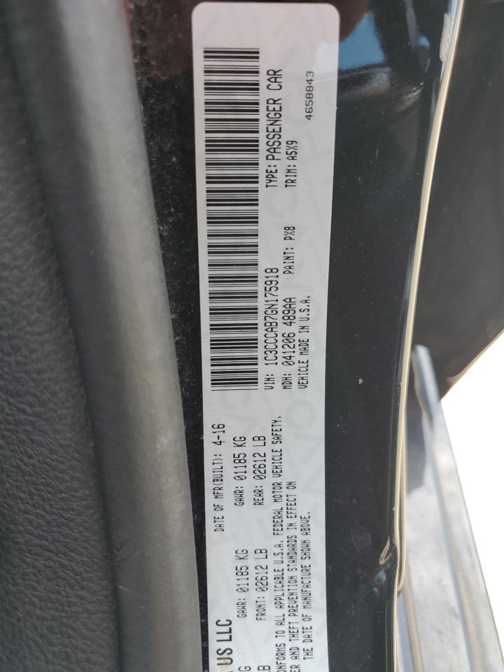 2016 Chrysler 200 Limited VIN: 1C3CCCAB7GN175918 Lot: 63605175