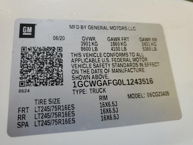 2020 CHEVROLET EXPRESS G2500