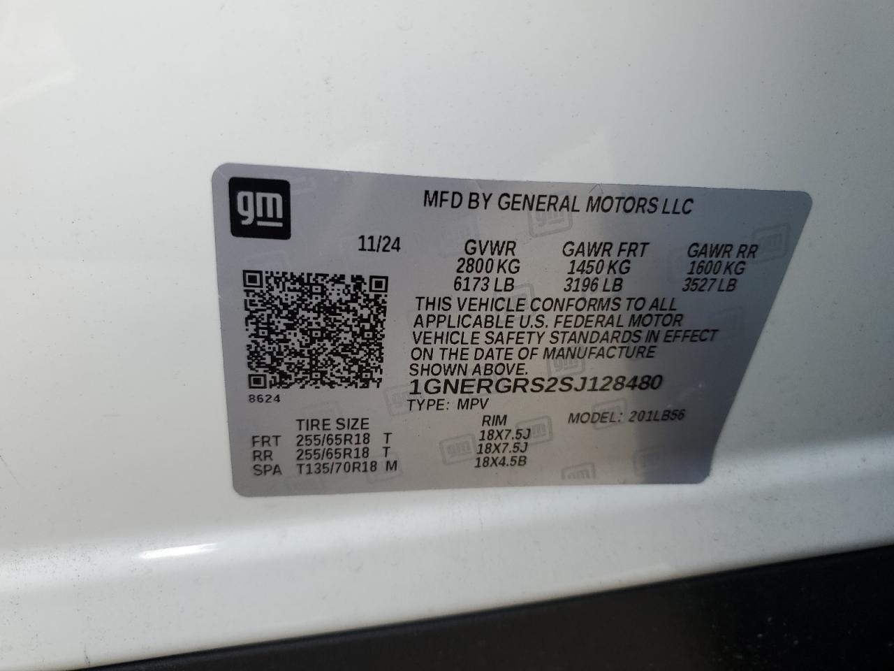 2025 Chevrolet Traverse Lt VIN: 1GNERGRS2SJ128480 Lot: 64649655