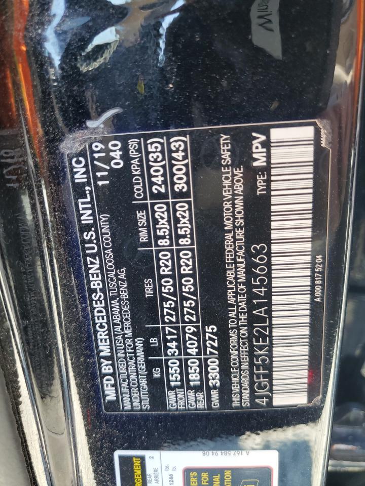 2020 Mercedes-Benz Gls 450 4Matic VIN: 4JGFF5KE2LA145663 Lot: 63379795