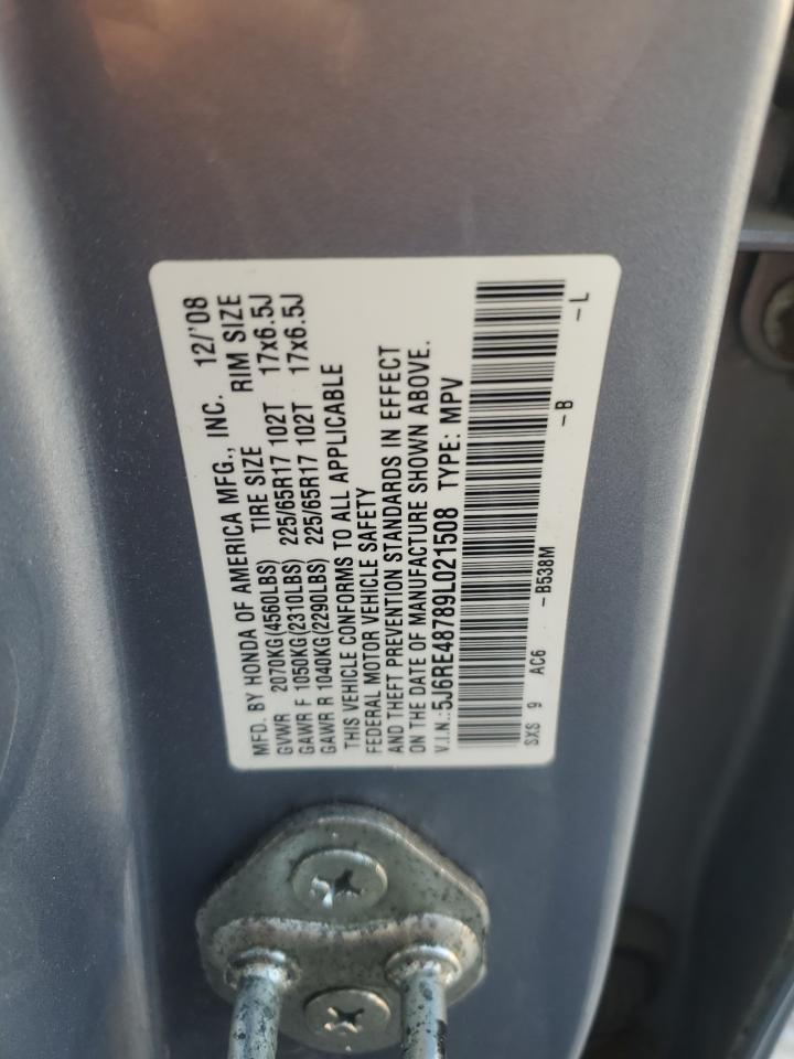 2009 Honda Cr-V Exl VIN: 5J6RE48789L021508 Lot: 64052985