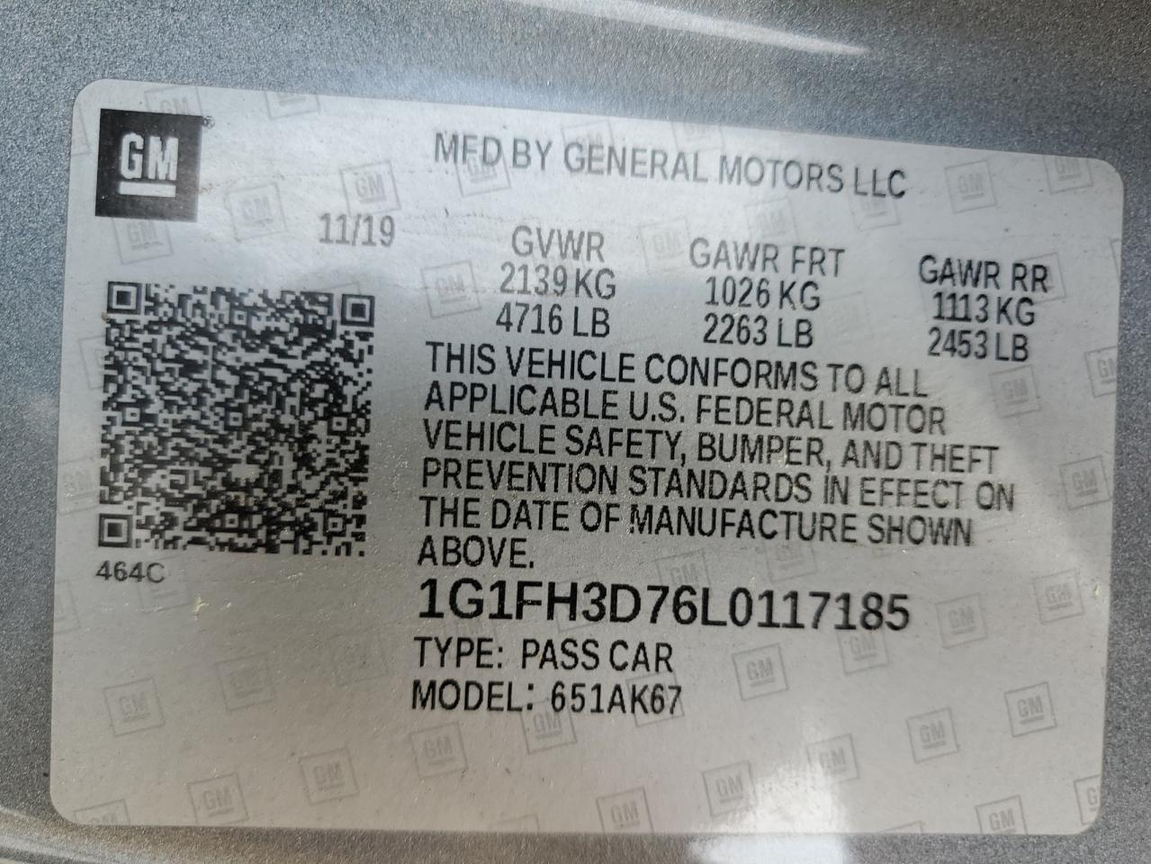 2020 Chevrolet Camaro Ss VIN: 1G1FH3D76L0117185 Lot: 64171645