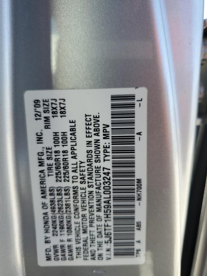 2010 Honda Accord Crosstour Exl VIN: 5J6TF1H59AL003247 Lot: 64263485