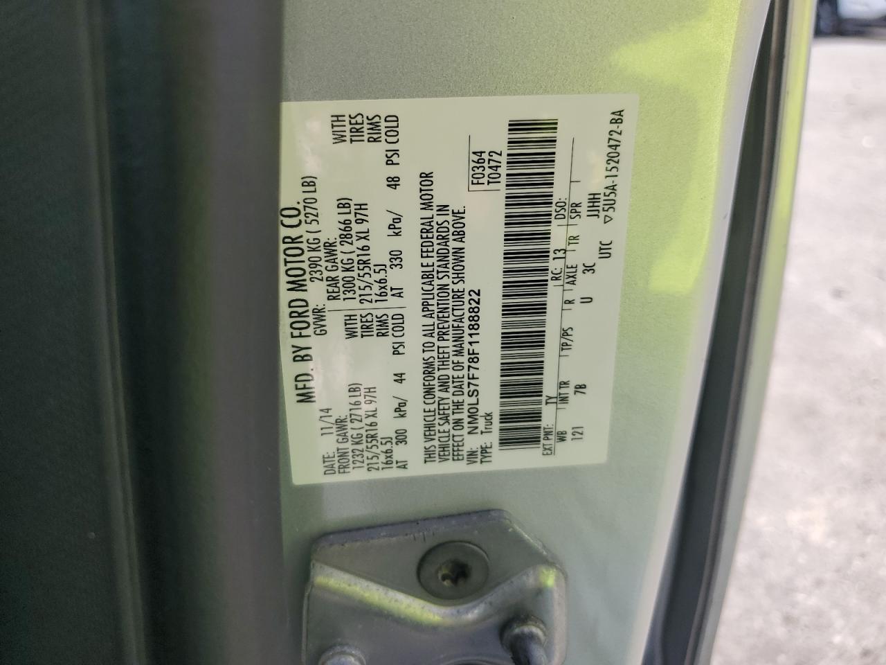 2015 Ford Transit Connect Xlt VIN: NM0LS7F78F1188822 Lot: 64933385