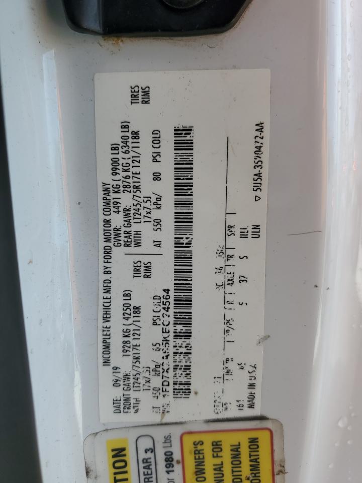 2019 Ford F250 Super Duty VIN: 1FD7X2A65KEG24564 Lot: 63370295