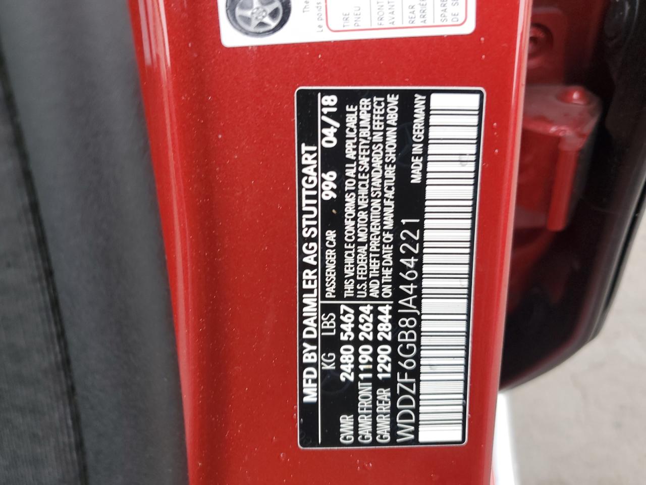 2018 Mercedes-Benz E 400 4Matic VIN: WDDZF6GB8JA464221 Lot: 63066385