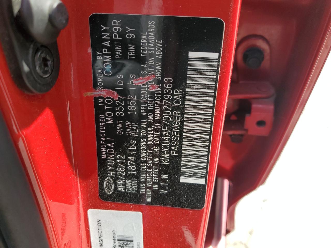 2013 Hyundai Accent Gls VIN: KMHCU4AE7DU279363 Lot: 67178115