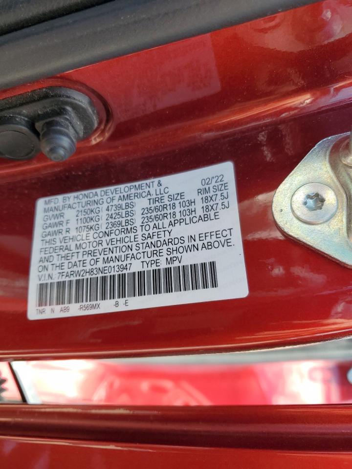2022 Honda Cr-V Exl VIN: 7FARW2H83NE013947 Lot: 64474535