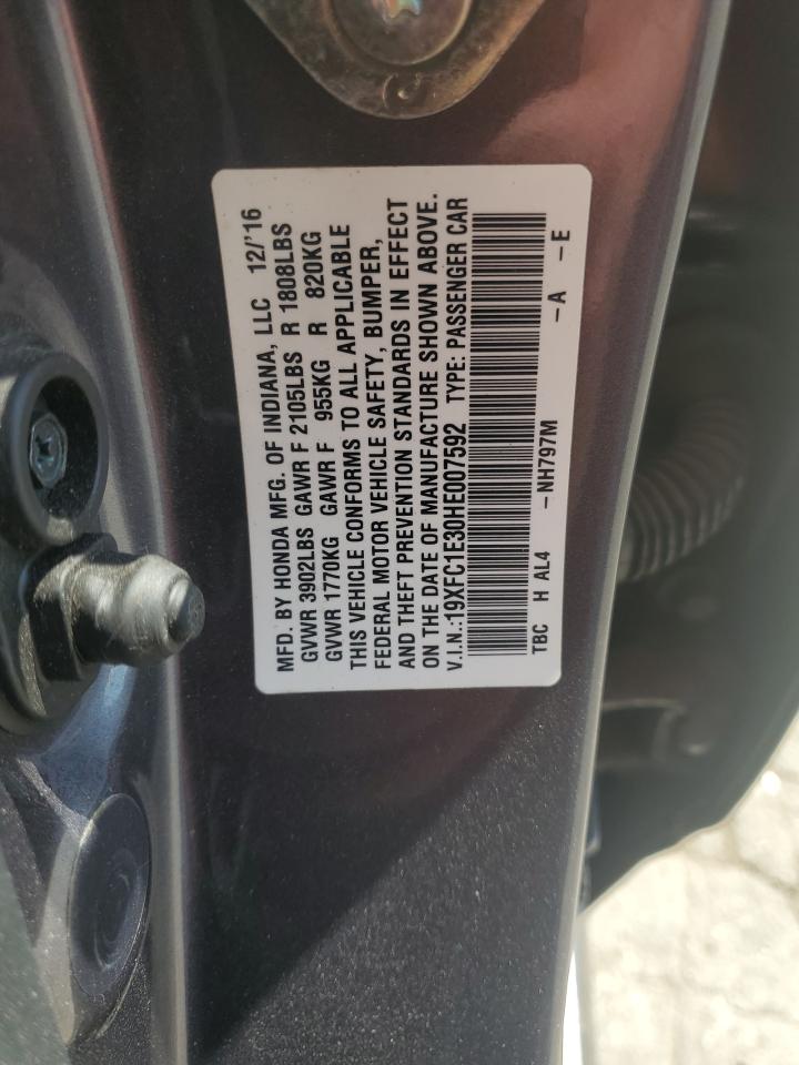 2017 Honda Civic Ex VIN: 19XFC1E30HE007592 Lot: 63752355