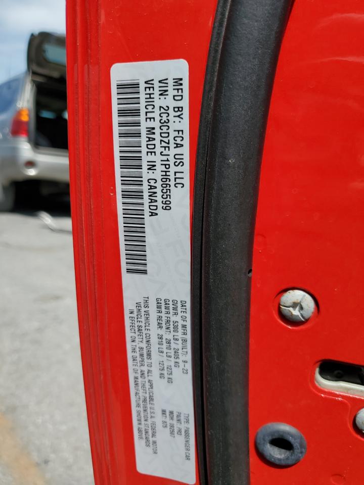 2023 Dodge Challenger R/T Scat Pack VIN: 2C3CDZFJ1PH665599 Lot: 65620525