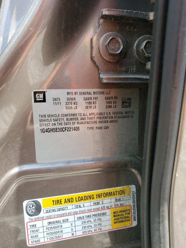 2012 Buick Lacrosse Premium VIN: 1G4GH5E30CF221408 Lot: 63395395