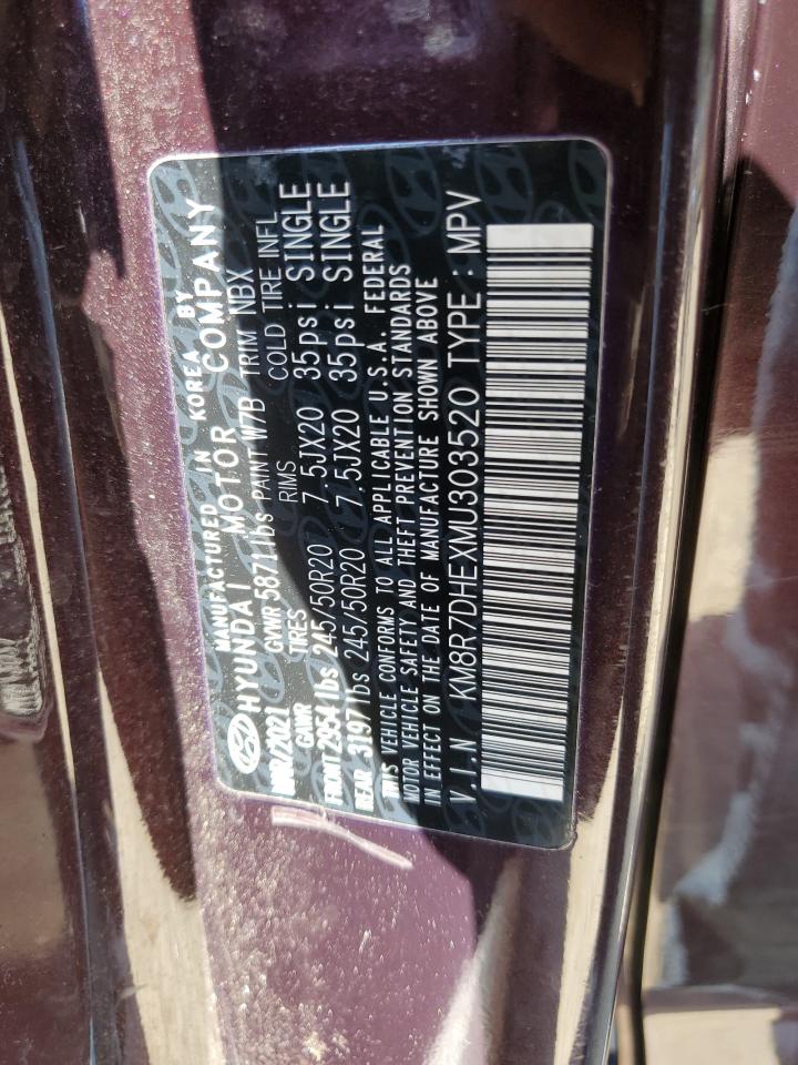 2021 Hyundai Palisade Calligraphy VIN: KM8R7DHEXMU303520 Lot: 63096305