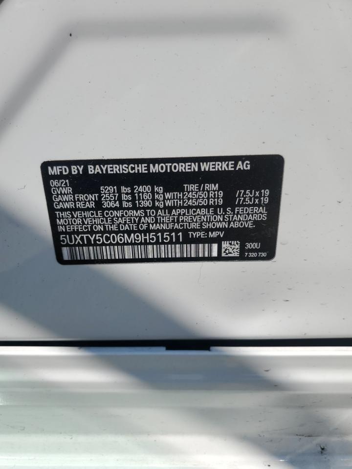 2021 BMW X3 xDrive30I VIN: 5UXTY5C06M9H51511 Lot: 64416235