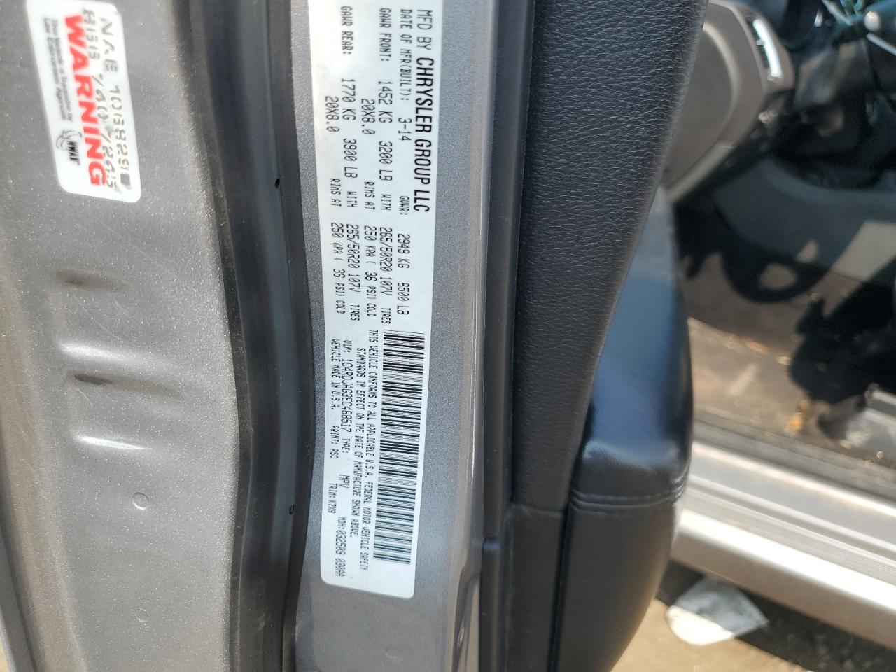 2014 Dodge Durango Sxt VIN: 1C4RDJAG3EC468517 Lot: 64058965