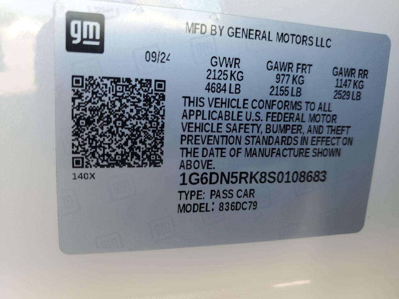 2025 Cadillac Ct5 Premium Luxury VIN: 1G6DN5RK8S0108683 Lot: 66042915