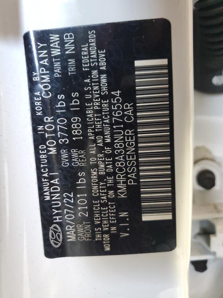2022 Hyundai Venue Sel VIN: KMHRC8A38NU176554 Lot: 63948495