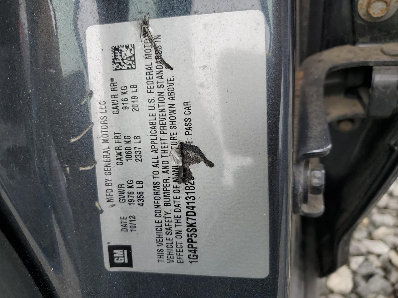 2013 Buick Verano VIN: 1G4PP5SK7D4131829 Lot: 62671715