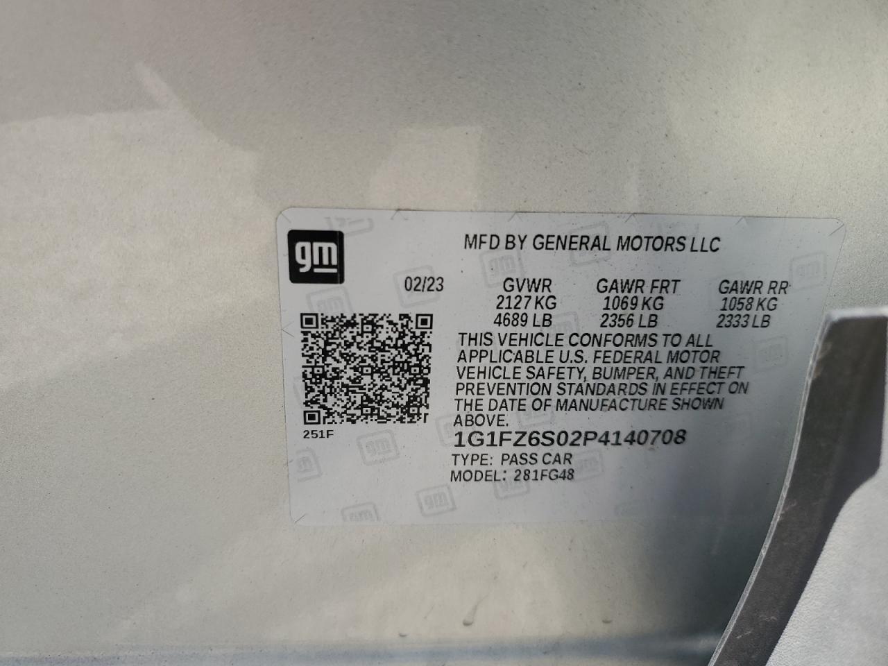 2023 Chevrolet Bolt Euv Premier VIN: 1G1FZ6S02P4140708 Lot: 63094915