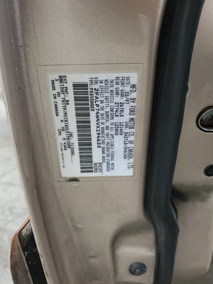 1997 Ford Crown Victoria Lx VIN: 2FALP74W4VX194630 Lot: 65246165