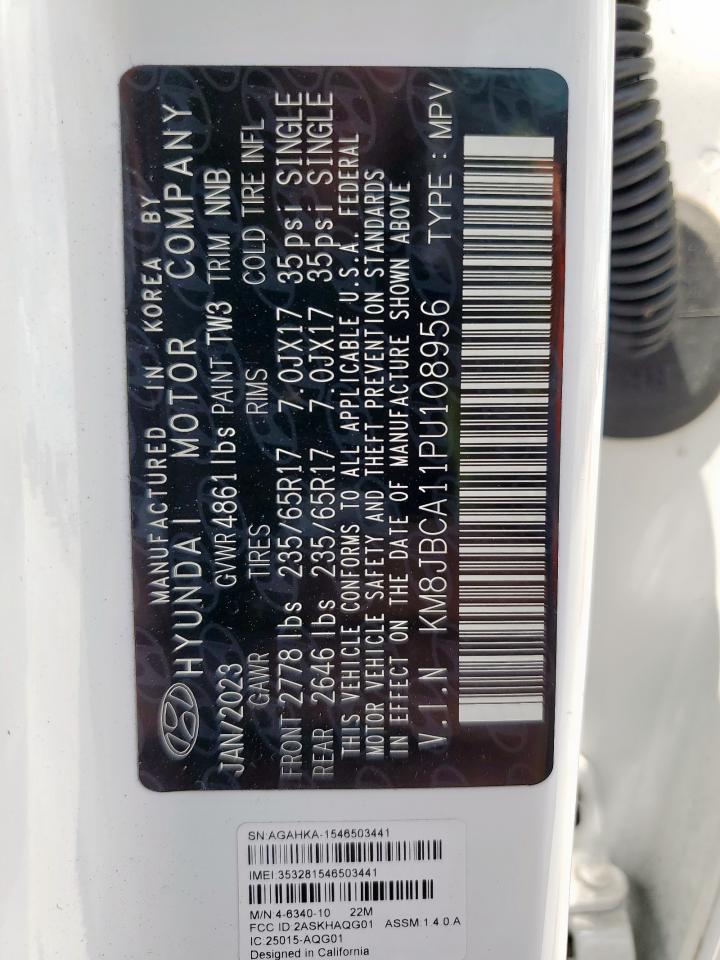 2023 Hyundai Tucson Blu VIN: 258JBCA11PU108956 Lot: 64821675