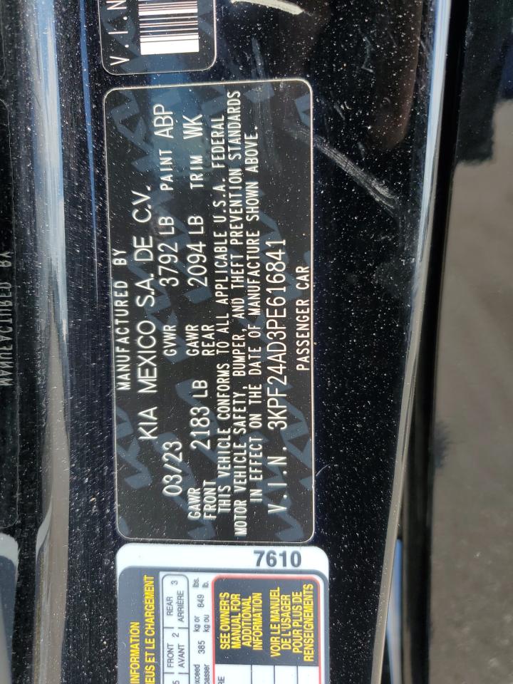 2023 Kia Forte Lx VIN: 3KPF24AD3PE616841 Lot: 65848885