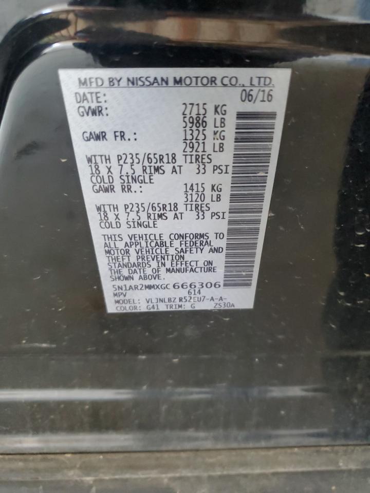 2016 Nissan Pathfinder S VIN: 5N1AR2MMXGC666306 Lot: 67017885