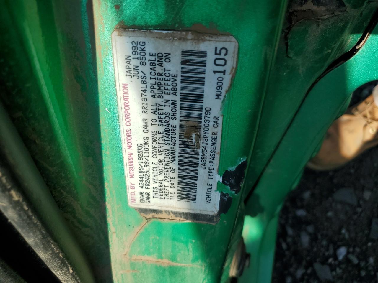 ja3bm54j3py003790 JA3BM54J3PY003790 1993 Mitsubishi 3000 Gt