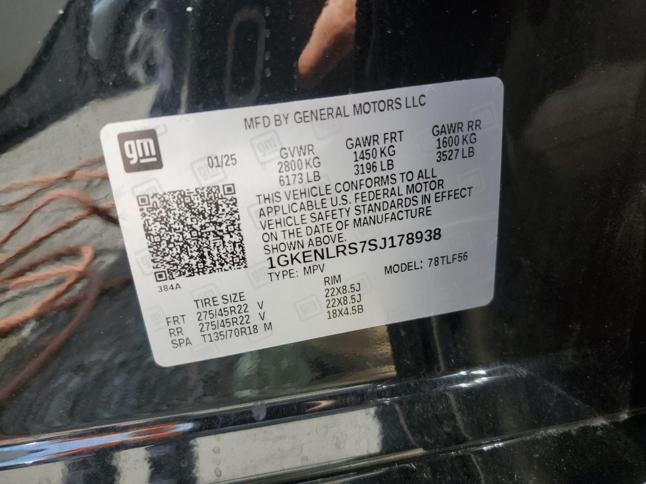 2025 GMC Acadia Denali VIN: 1GKENLRS7SJ178938 Lot: 63207005