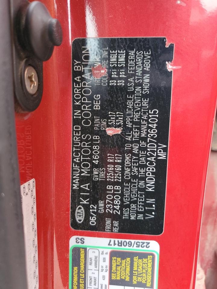 2013 Kia Sportage Lx VIN: KNDPBCA21D7364015 Lot: 65842055