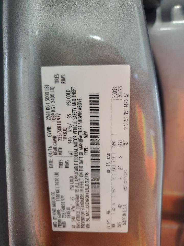 2017 Lincoln Mkc Reserve VIN: 5LMCJ3D90HUL03278 Lot: 68088275