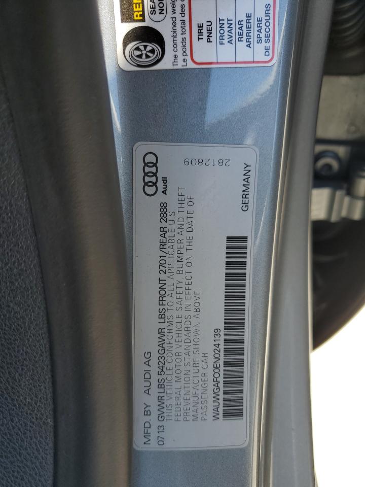 2014 Audi A7 Premium Plus VIN: WAUWGAFC0EN024139 Lot: 64142095