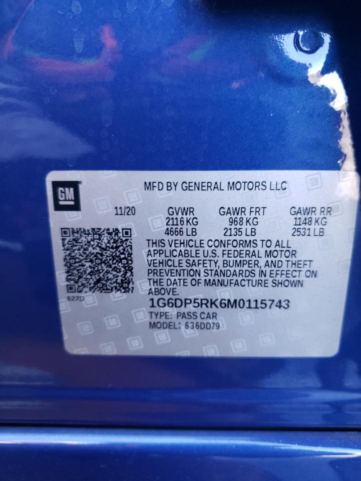 2021 Cadillac Ct5 Sport VIN: 1G6DP5RK6M0115743 Lot: 64327775