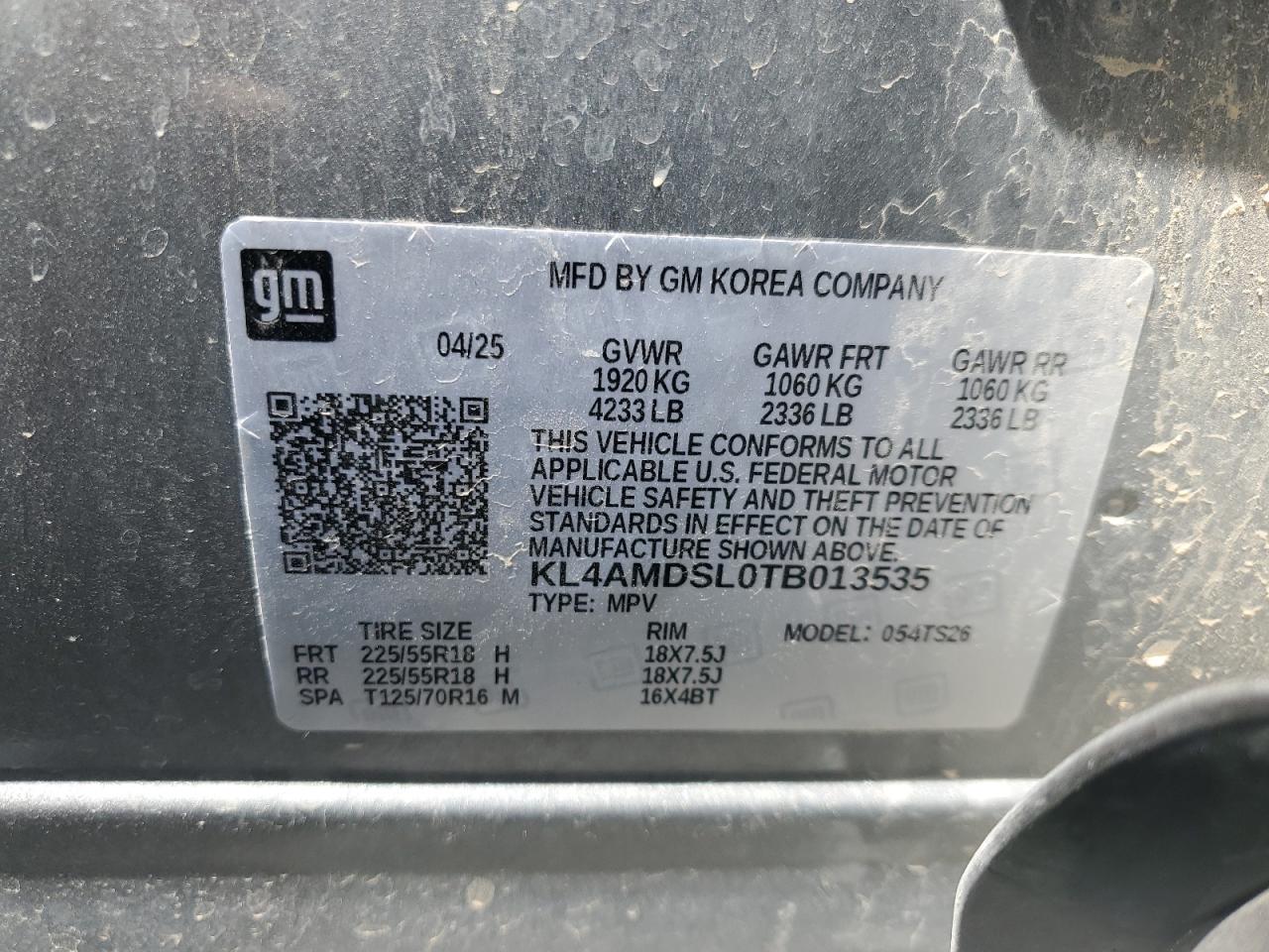 2026 Buick Encore Gx Sport Touring VIN: KL4AMDSL0TB013535 Lot: 67221505