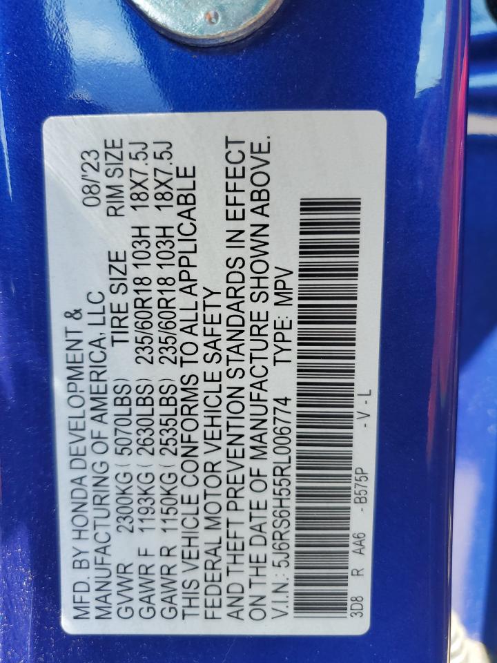 2024 Honda Cr-V Sport VIN: 5J6RS6H55RL006774 Lot: 63776725