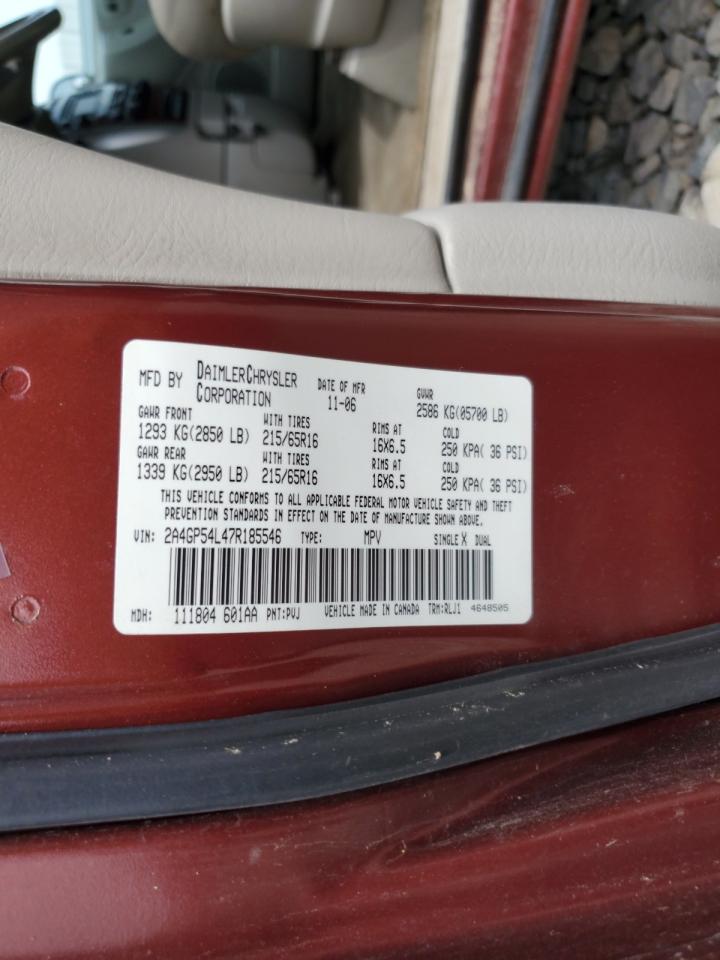 2007 Chrysler Town & Country Touring VIN: 2A4GP54L47R185546 Lot: 64832345