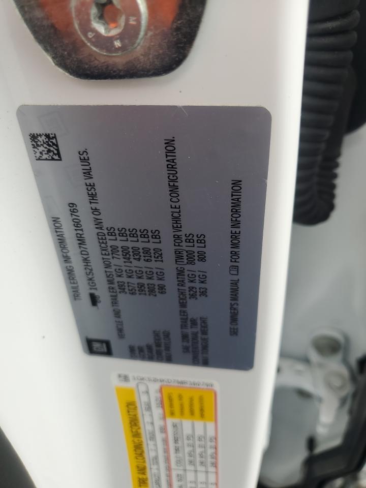 2021 GMC Yukon Xl K1500 At4 VIN: 1GKS2HKD7MR160769 Lot: 65559155