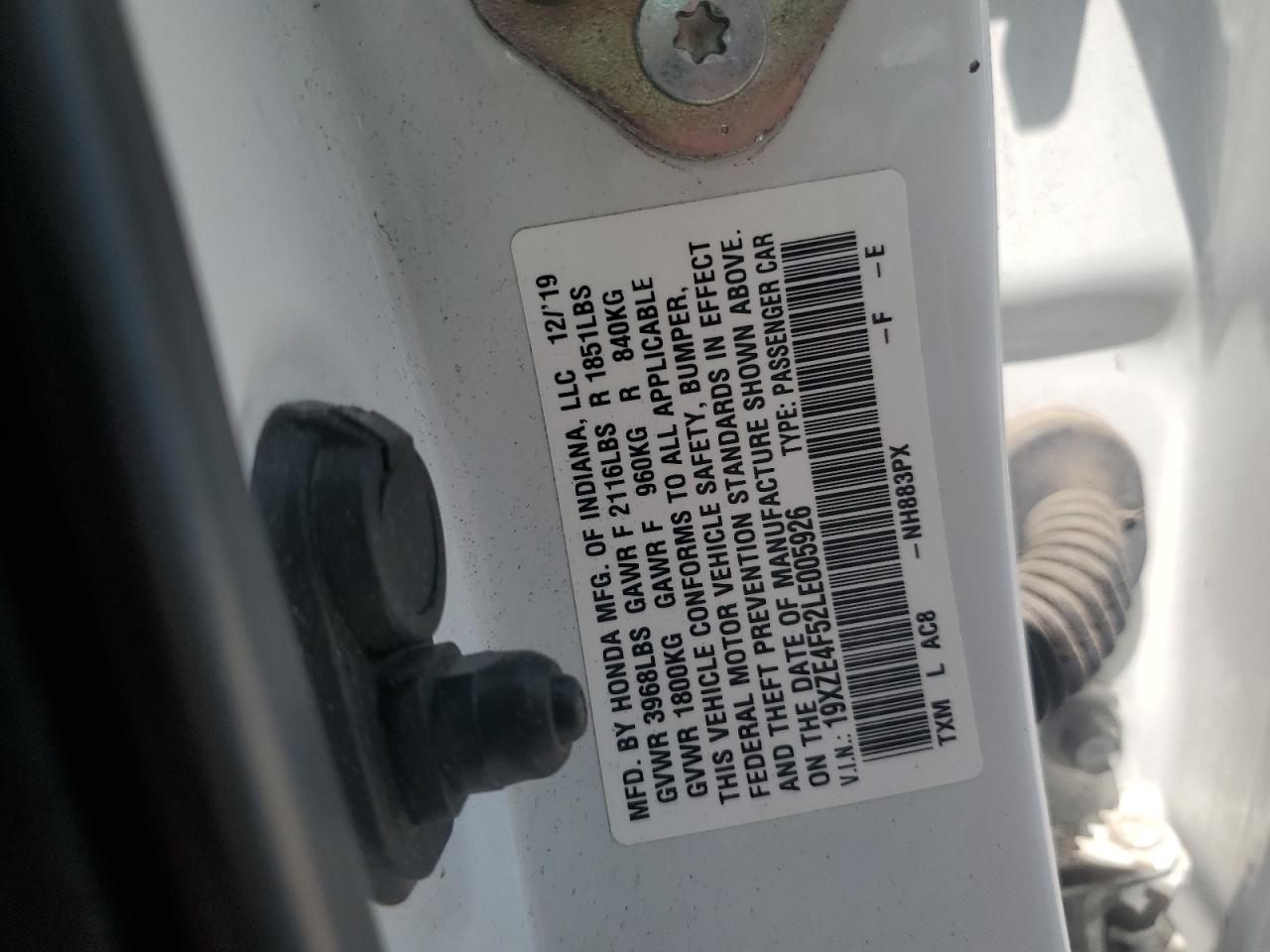2020 Honda Insight Ex VIN: 19XZE4F52LE005926 Lot: 63603915