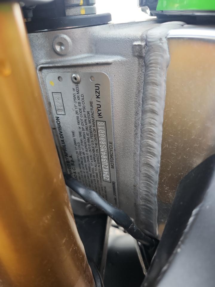 2021 Aprilia Tuono V4 Factory VIN: ZD4KZUB04MS000018 Lot: 65063955