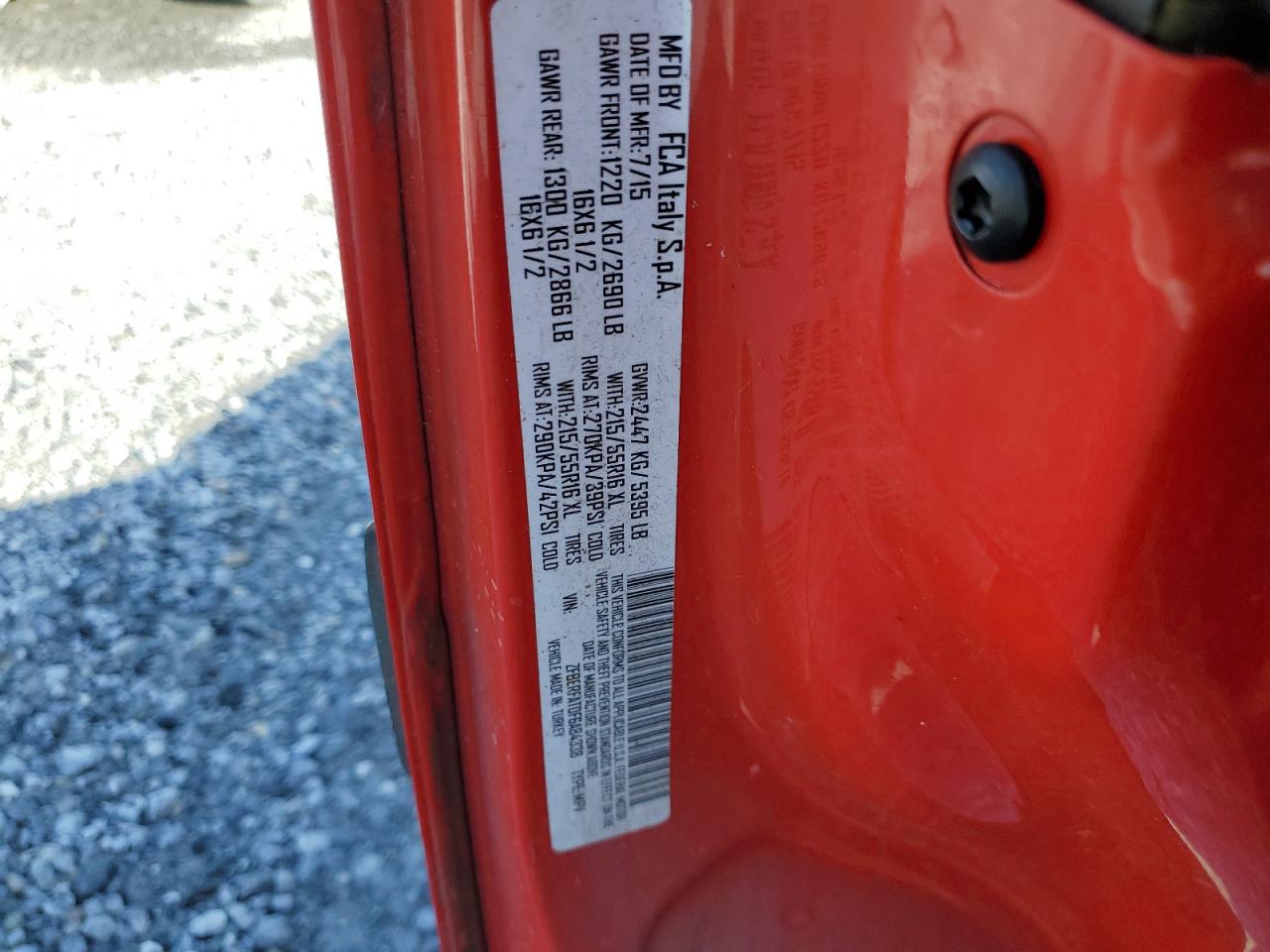 2015 Ram Promaster City VIN: ZFBERFAT0F6A84338 Lot: 63679865