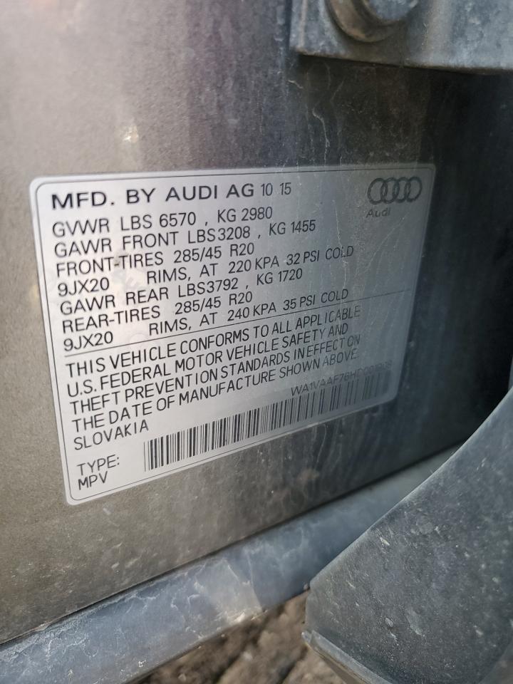 2017 Audi Q7 Prestige VIN: WA1VAAF76HD001908 Lot: 64768075